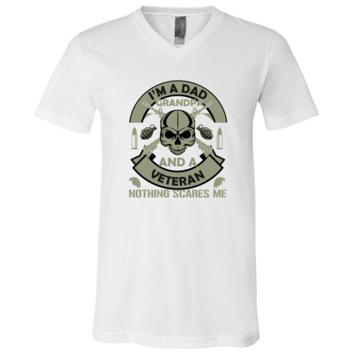 Im a dad and Grandpa Nothing Scares me Short Sleeve V-Neck T-Shirt