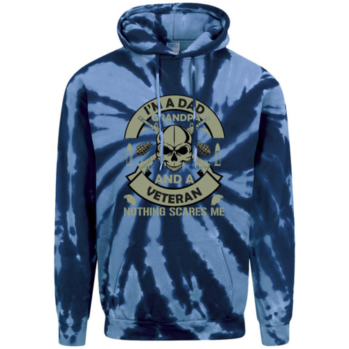 Im a dad and Grandpa Nothing Scares me Adult Tie-Dye Pullover Hoodie
