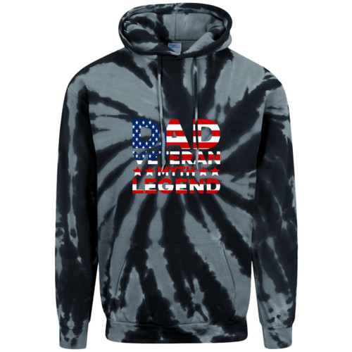 Dad Veteran Myth Legend Adult Tie-Dye Pullover Hoodie