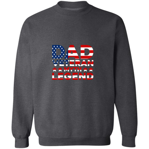 Dad Veteran Myth Legend Crewneck Pullover Sweatshirt