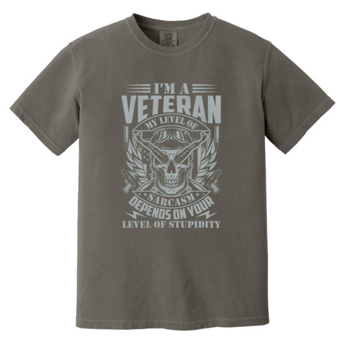 im a vet my level of sarcasm is based on your stupidity Heavyweight Garment-Dyed T-Shirt