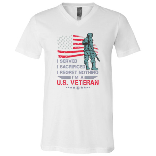 I Served I sacrificed i am a us veteran Short Sleeve V-Neck T-Shirt