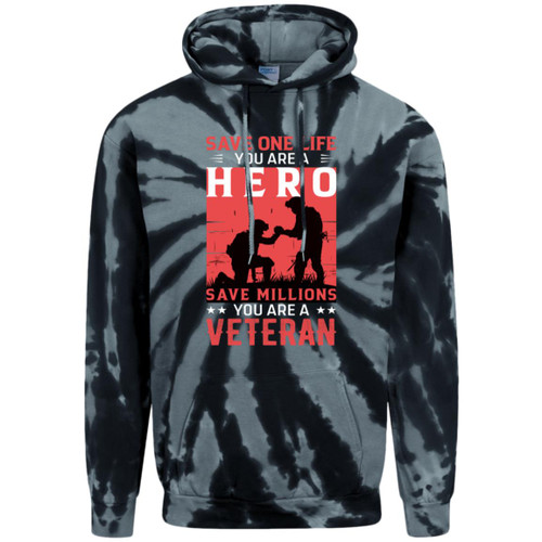 save a million you are a veteran Adult Tie-Dye Pullover Hoodie