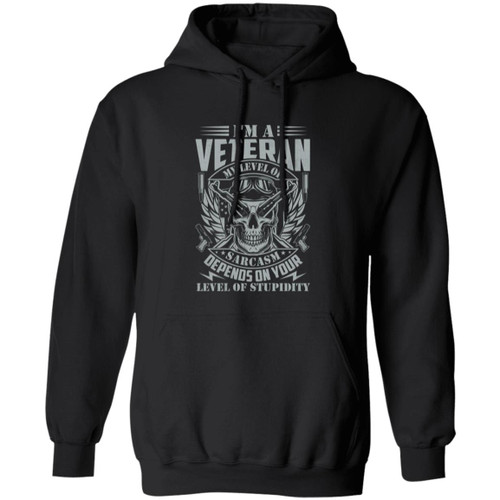 im a vet my level of sarcasm is based on your stupidity Pullover Hoodie