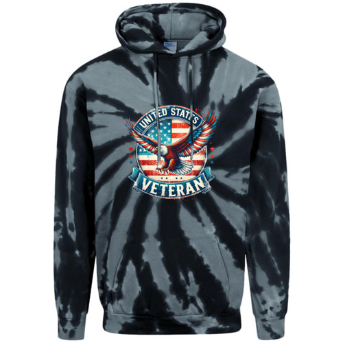 united states veteran eagle Adult Tie-Dye Pullover Hoodie