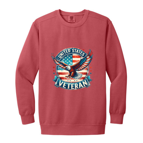 united states veteran eagle Garment-Dyed Adult Crewneck Sweatshirt