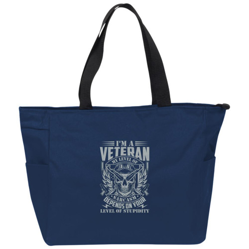 im a vet my level of sarcasm is based on your stupidity Essential Zip Tote