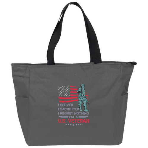 I Served I sacrificed i am a us veteran Essential Zip Tote