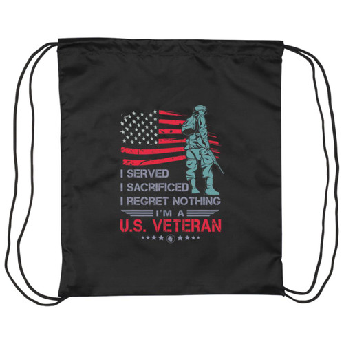 I Served I sacrificed i am a us veteran Drawstring Cinch Bag