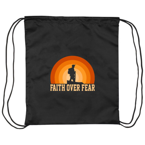 Faith over fear Drawstring Cinch Bag