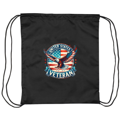 united states veteran eagle Drawstring Cinch Bag