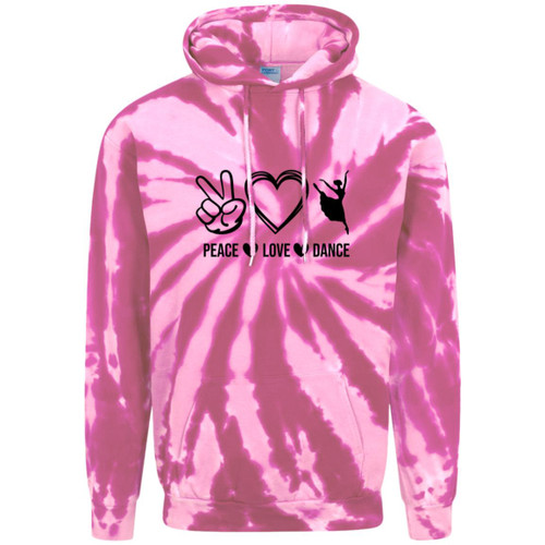 Peace, Love & Dance Adult Tie-Dye Pullover Hoodie