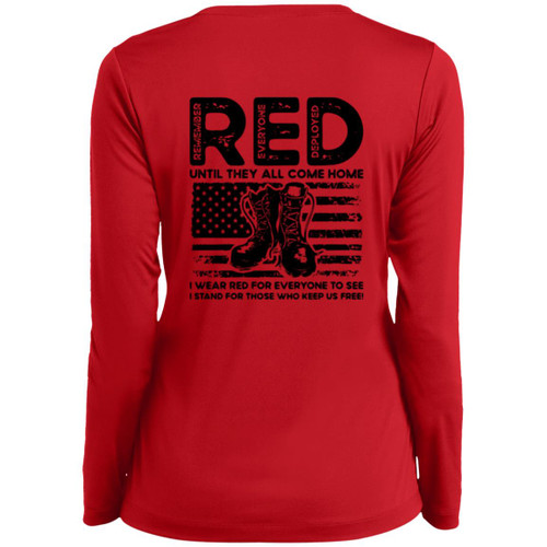 VETS RED FRIDAY #14 Ladies Long Sleeve V-Neck