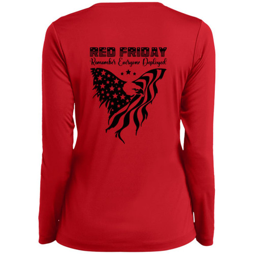 VETS RED FRIDAY #13 Ladies Long Sleeve V-Neck
