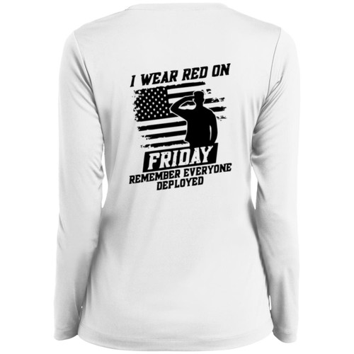 VETS RED FRIDAY #12 Ladies Long Sleeve V-Neck