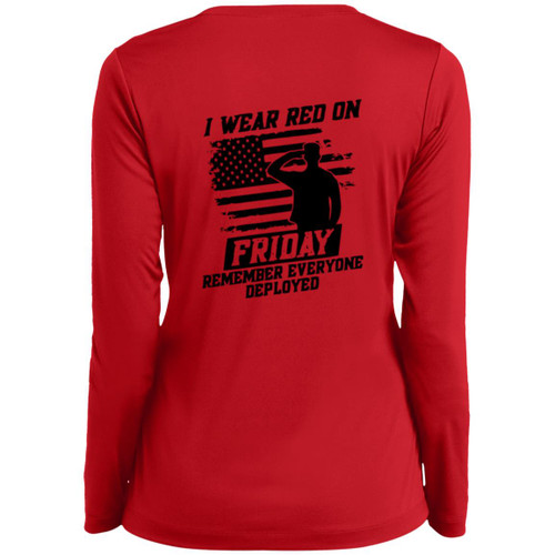 VETS RED FRIDAY #12 Ladies Long Sleeve V-Neck