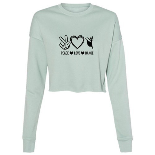 Peace, Love & Dance Cropped Fleece Crew