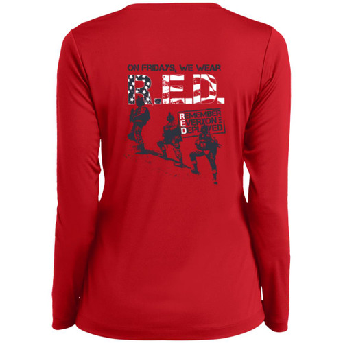 VETS RED FRIDAY #7 Ladies Long Sleeve V-Neck