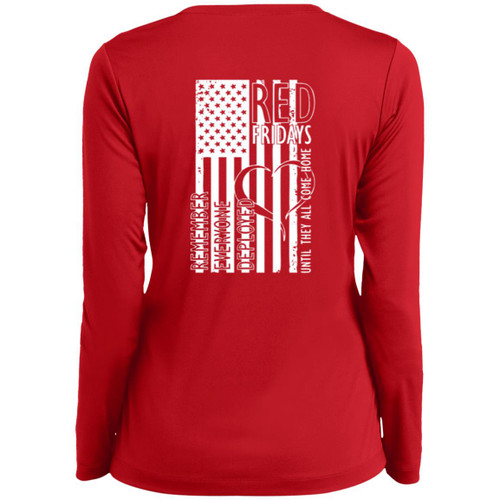 VETS RED FRIDAY #4 Ladies Long Sleeve V-Neck