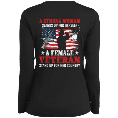 VET WOMEN  - DESIGN #40 Ladies Long Sleeve V-Neck
