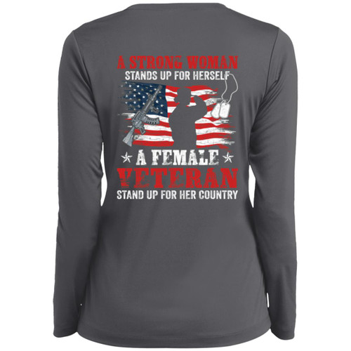 VET WOMEN  - DESIGN #40 Ladies Long Sleeve V-Neck