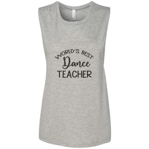 Worlds Best Dance Teacher Ladies' Flowy Muscle Tank