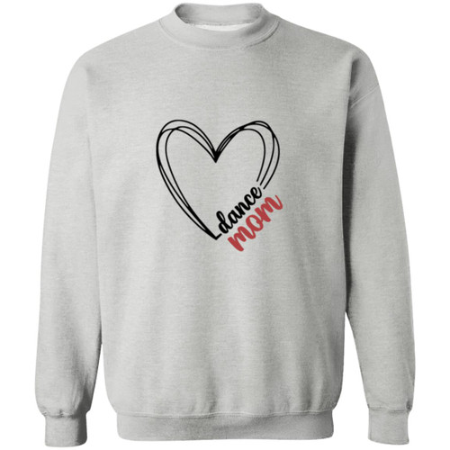 Dance Mom with Heart Crewneck Pullover Sweatshirt
