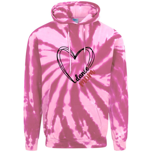 Dance Mom with Heart Adult Tie-Dye Pullover Hoodie
