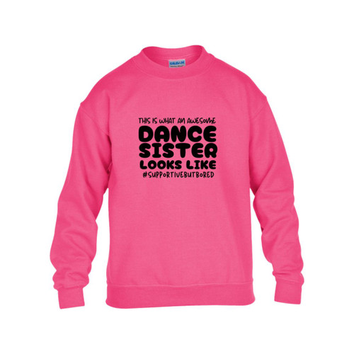 This Is What An Awesome Dance Sister Looks Like Youth Heavy Blend Fleece Crew