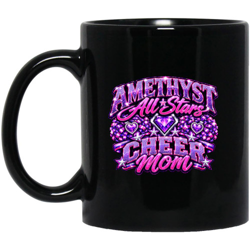 LDC Amythyst Cheer Mom 11oz Black Mug