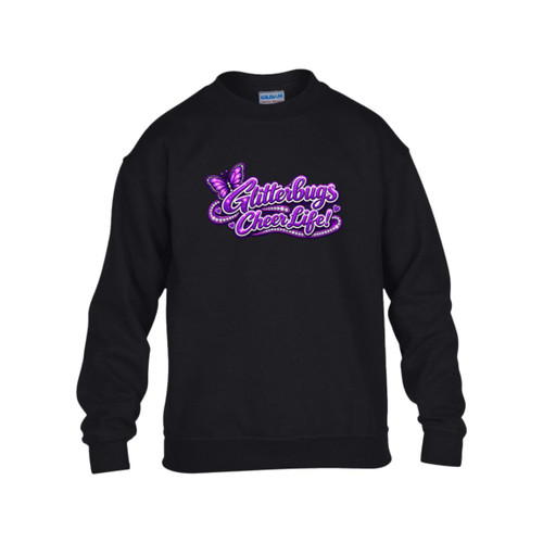 LDC Glitterbugs Cheer Life! Gildan Kids Heavy Blend Fleece Crew