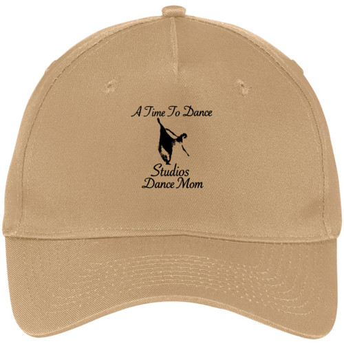 Black Logo A Time to Dance Studios Dance Mom Port & Co 5-Panel Twill Cap