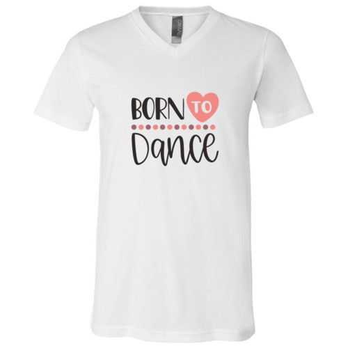 Born To Dance Heart Short Sleeve V-Neck T-Shirt