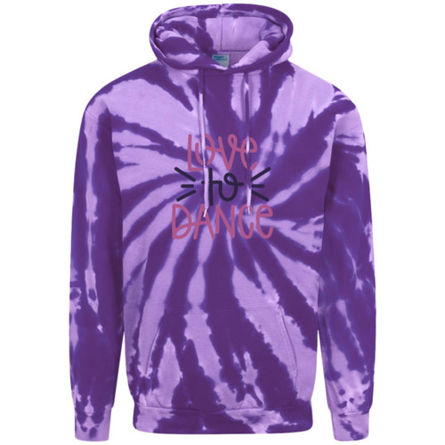 Love To Dance purple Adult Tie-Dye Pullover Hoodie