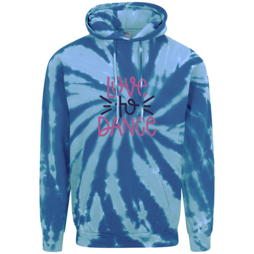 Love To Dance purple Adult Tie-Dye Pullover Hoodie