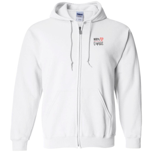 Born To Dance Heart Zip Up Hooded Sweatshirt