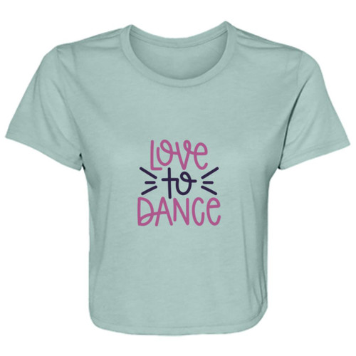 Love To Dance purple Flowy Cropped Tee