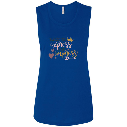 I Dance To Express, Not To Impress Ladies' Flowy Muscle Tank