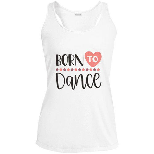 Born To Dance Heart Ladies Performance Racerback Tank
