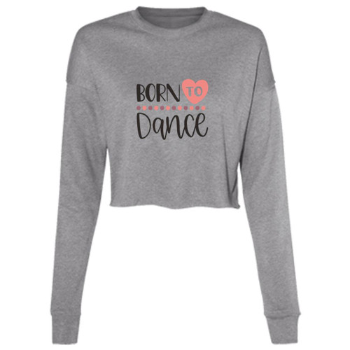 Born To Dance Heart Cropped Fleece Crew
