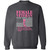 Female Veteran With 3 Sides Crewneck Pullover Sweatshirt