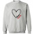 Dance Mom with Heart Crewneck Pullover Sweatshirt