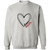 Dance Mom with Heart Crewneck Pullover Sweatshirt