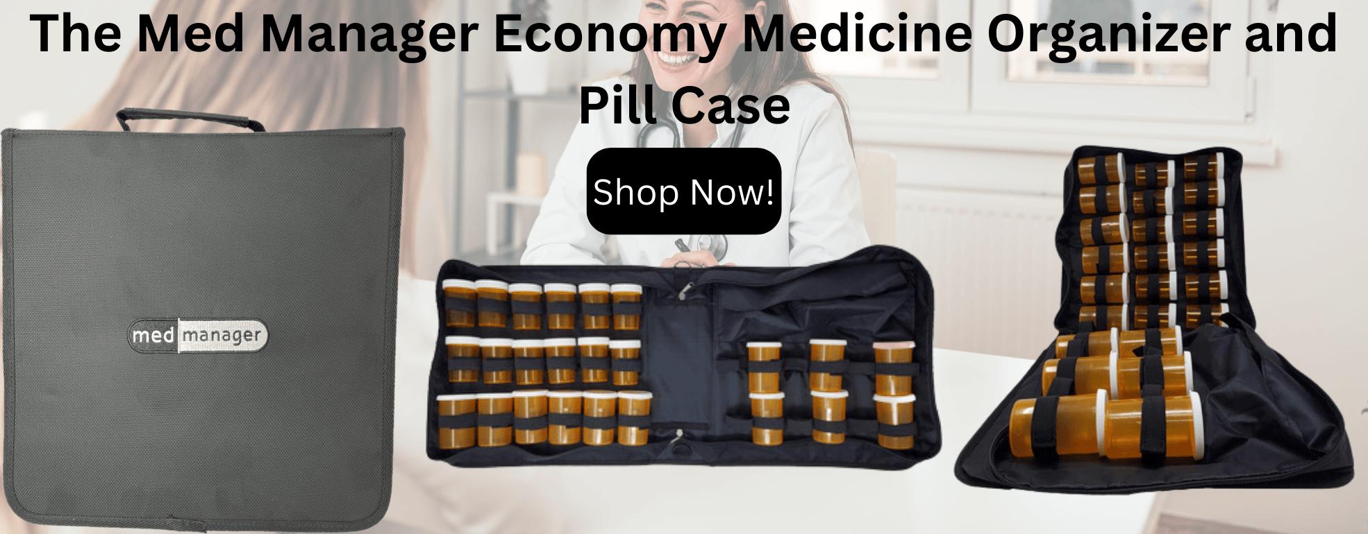 Med Manager XL Medicine Organizer and Pill Case, Holds (25) Pill
