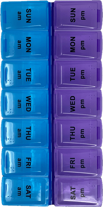 Easy Push Button (7-Day) AM/PM Pill Organizer