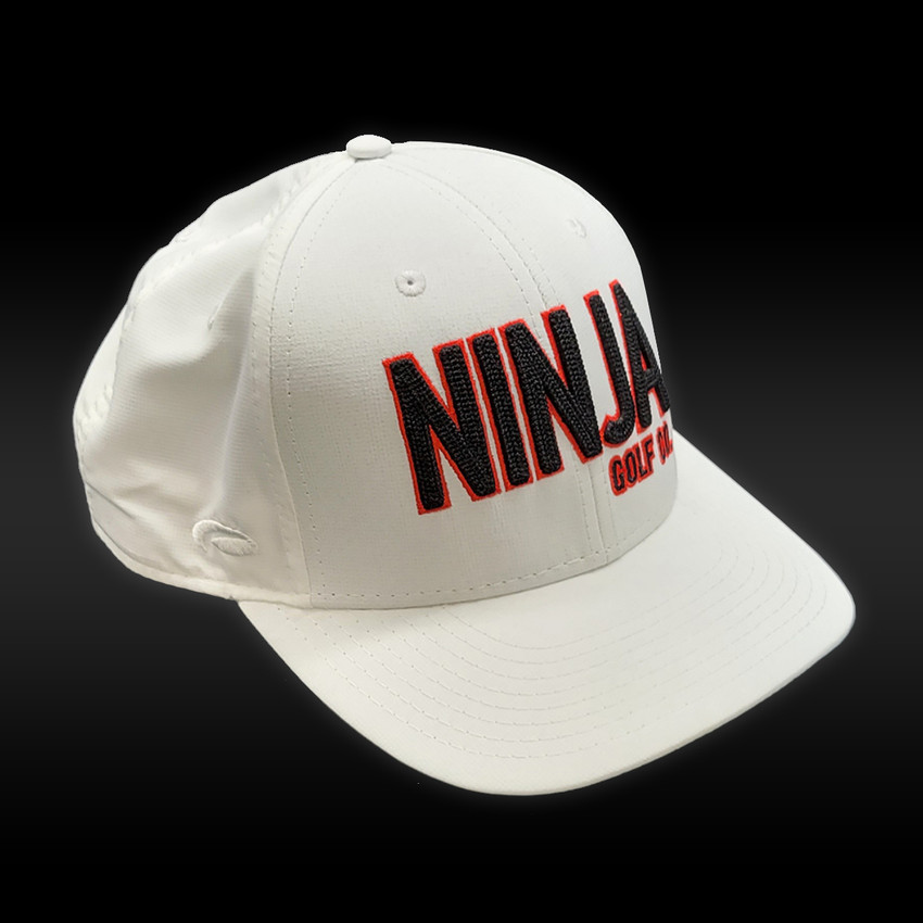 Ninja Golf Text White Hat - Ninja Golf Co. - Front