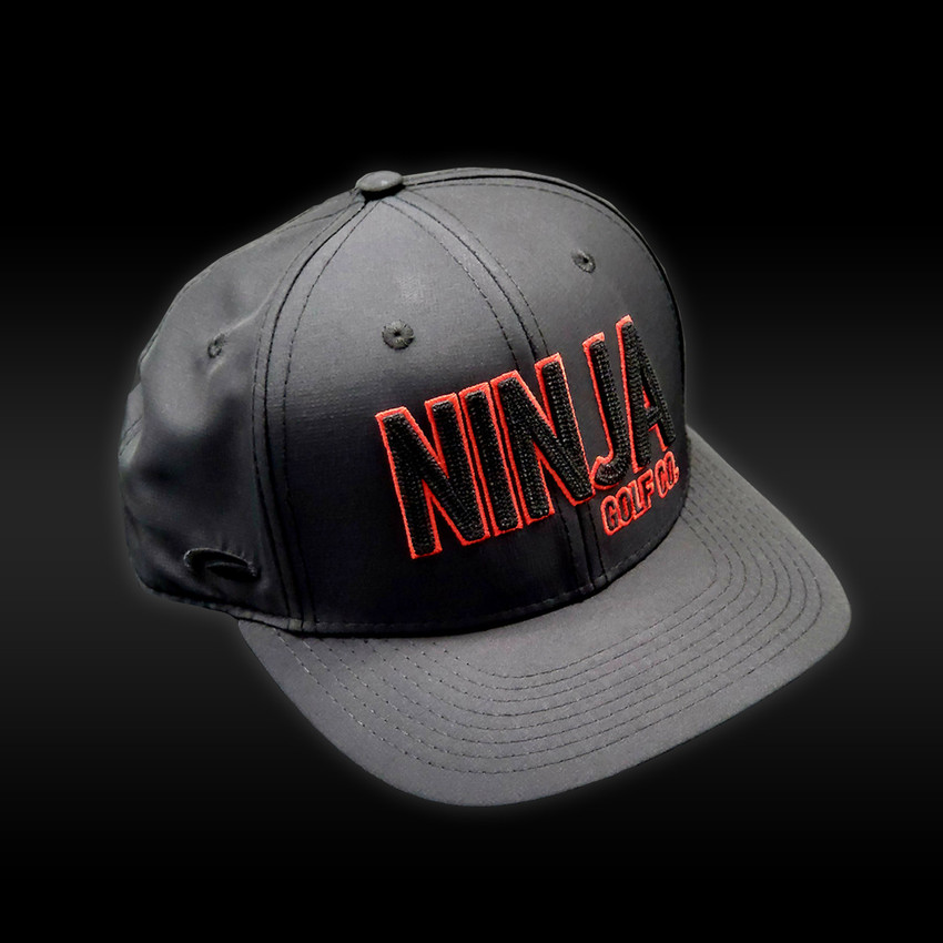 Ninja Golf Text Black Hat - Ninja Golf Co. - Front