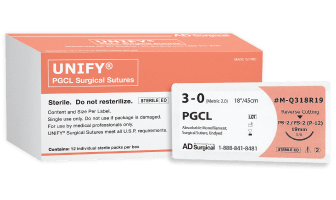 PGCL Medium Surgical Sutures, 3/8 Rev Cut