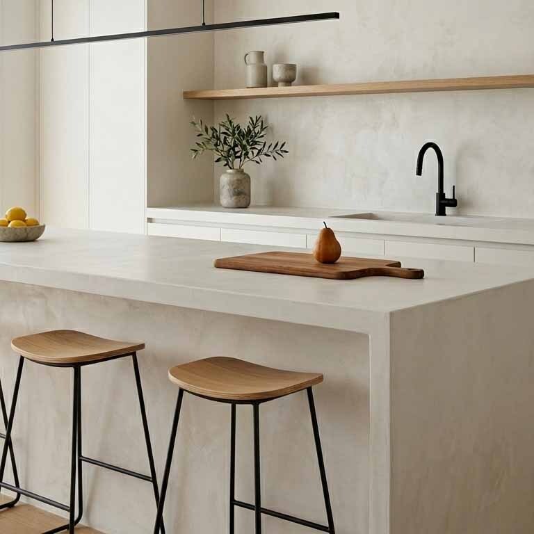 True Stone microcement kitchen countertops