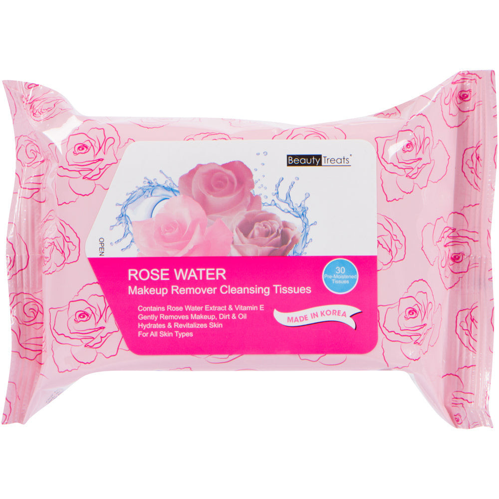 Beauty Treats Rose Water Makeup Remover Cleansing Tissues 